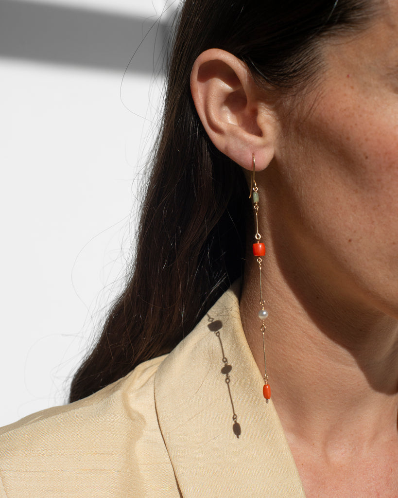 14K In Sun Chain Earrings