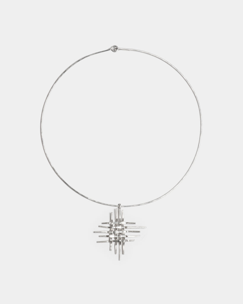Silver Basketweave Pendant