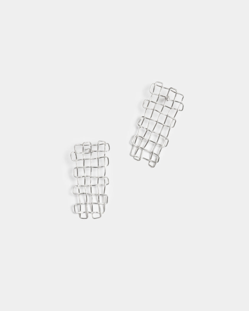 Silver Basketweave Earrings