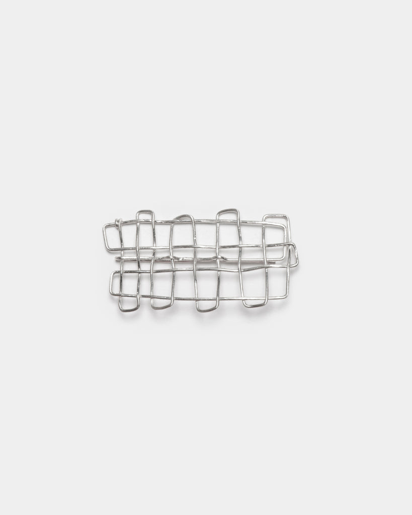 Silver Basketweave Hair Pin