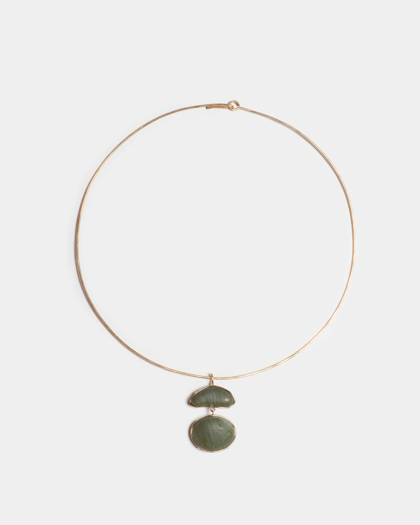 14k Stone Embrace Pendant