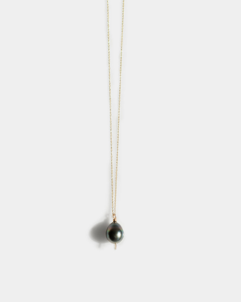 14k Tahitian Pearl Drop Necklace