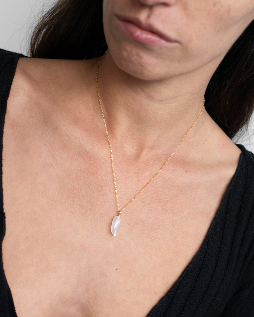 Petite Moonstone Drop Necklace