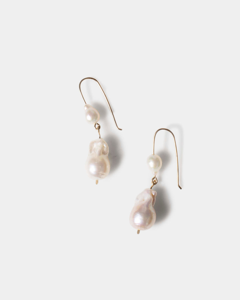 Baroque Pearl Double Drop Earrings