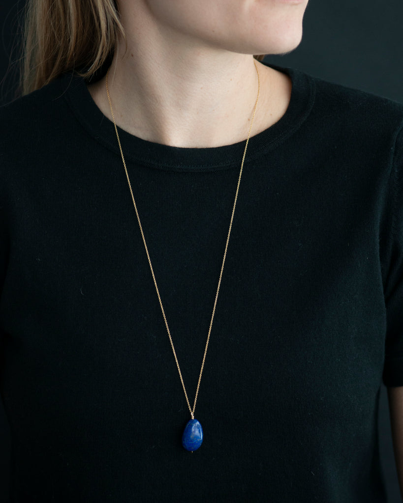 Lapis Drop Necklace