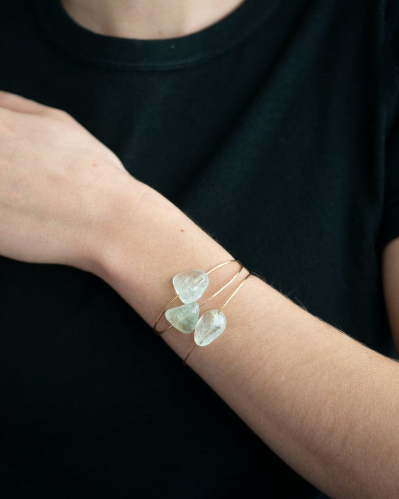Ice Aquamarine Cuff Bracelet
