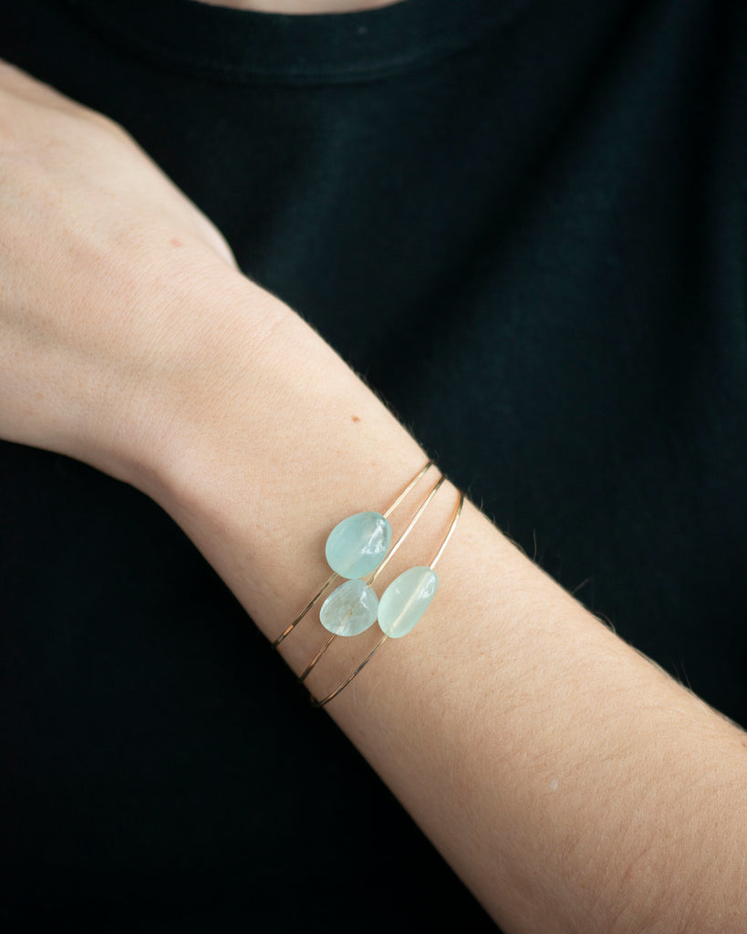 Sea Aquamarine Cuff Bracelet