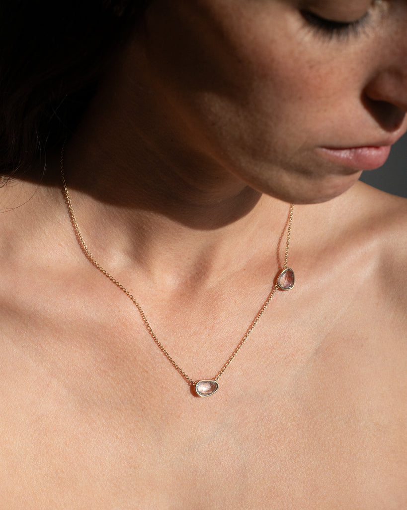 14K Pooling Sapphire Floating Necklace II