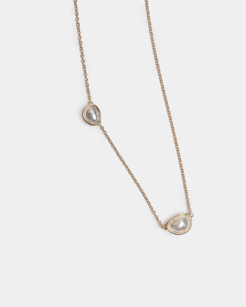 14k Twin Keshi Pearl Floating Chain Necklace
