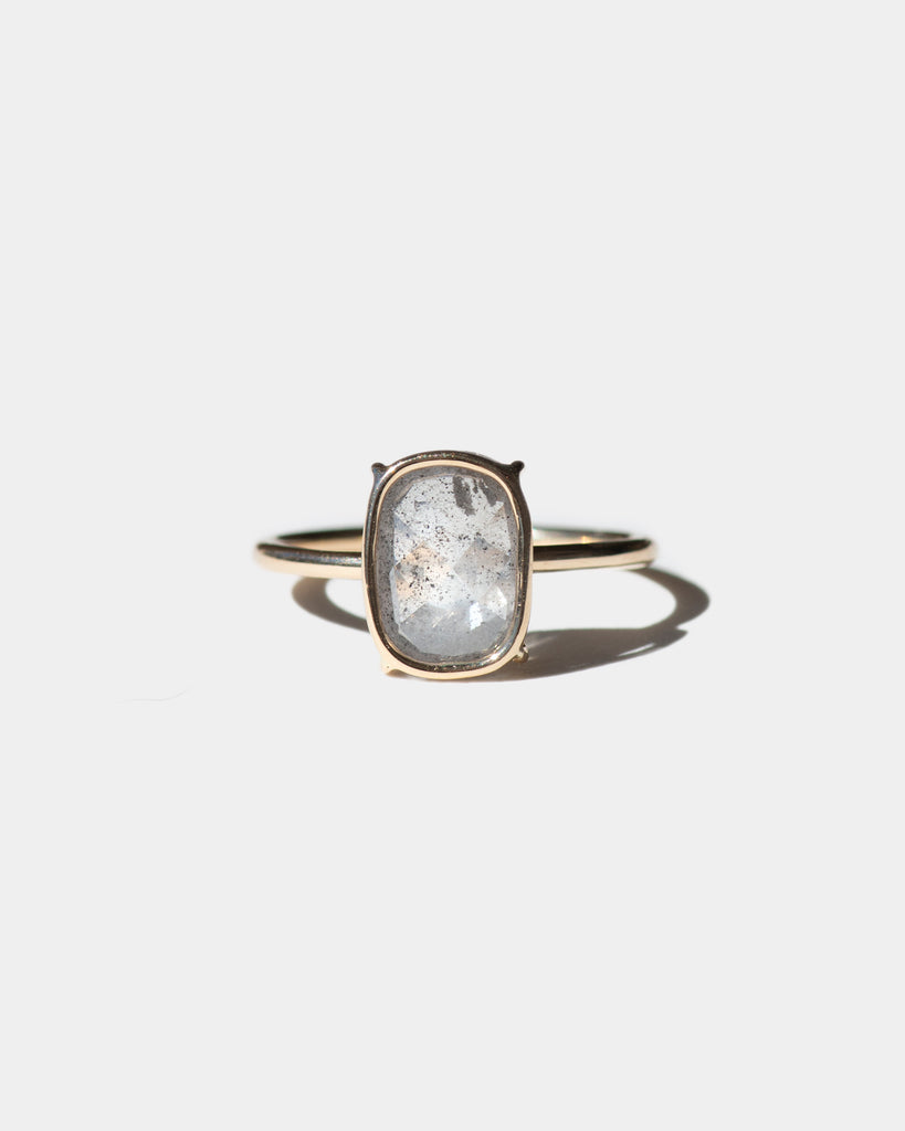 14k Smoky Mineral Diamond Floating Ring
