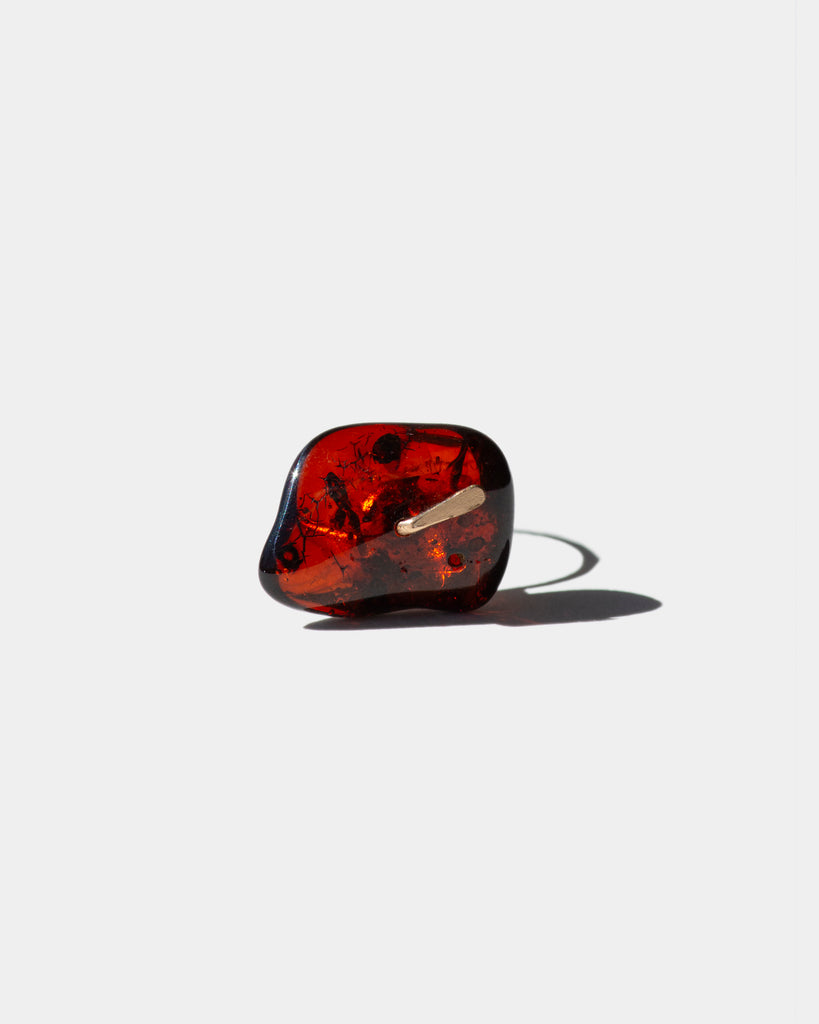 Red Amber Disk Ring