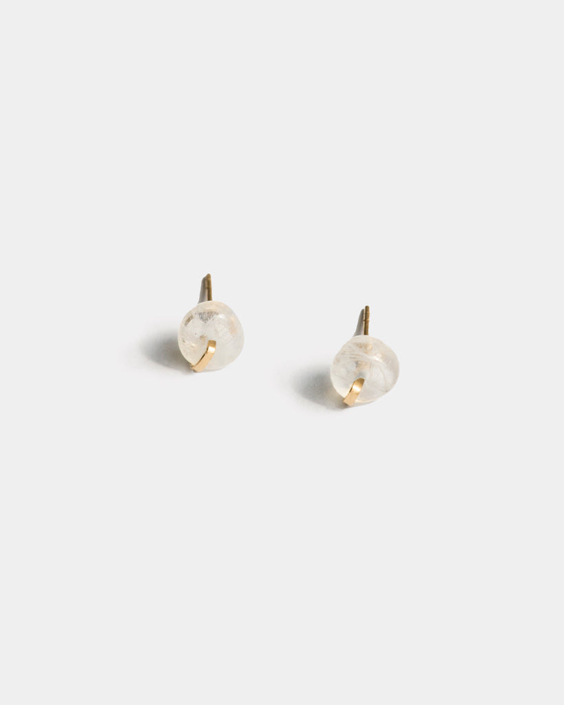 Moonstone Disk Studs