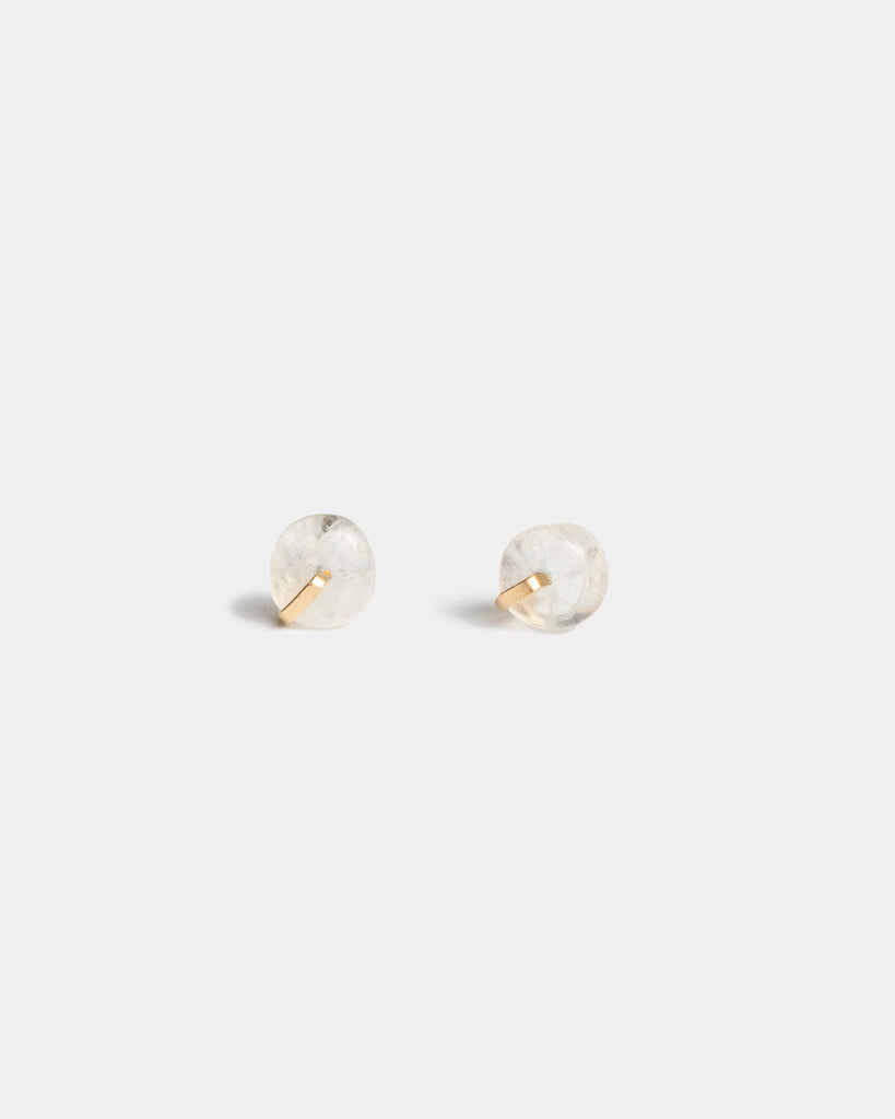 Moonstone Disk Studs