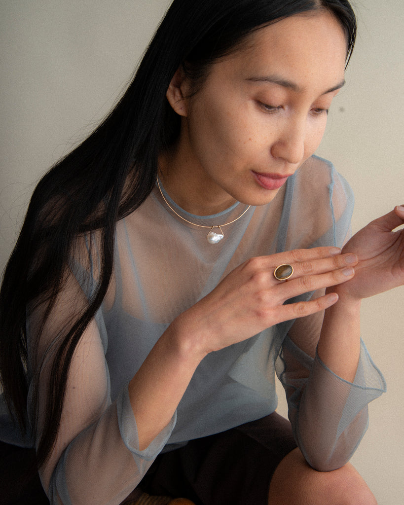 14k Pietersite Floating Ring