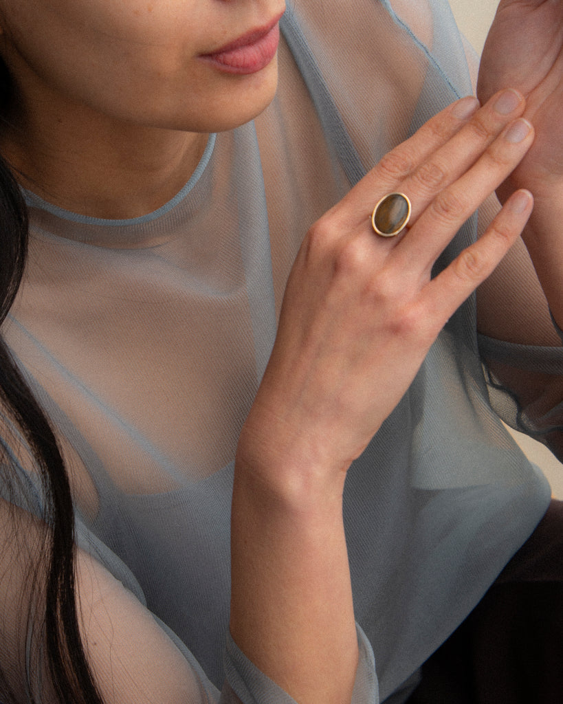 14k Pietersite Floating Ring