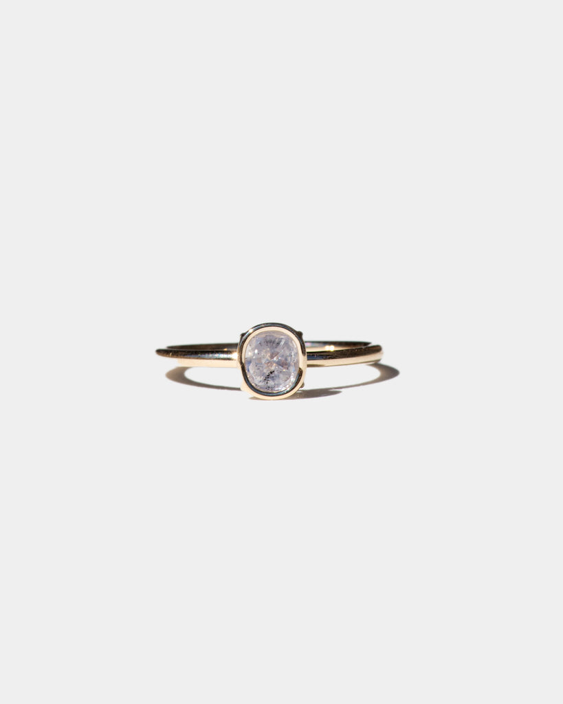 14k Indicolite Tourmaline and Mineral Diamond Toi et Moi Floating Rings
