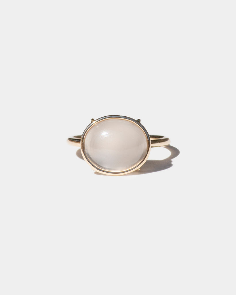 14k Soft Grey Moonstone Ring