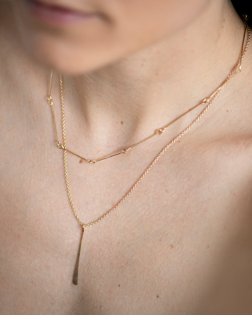 14k Single Fringe Necklace