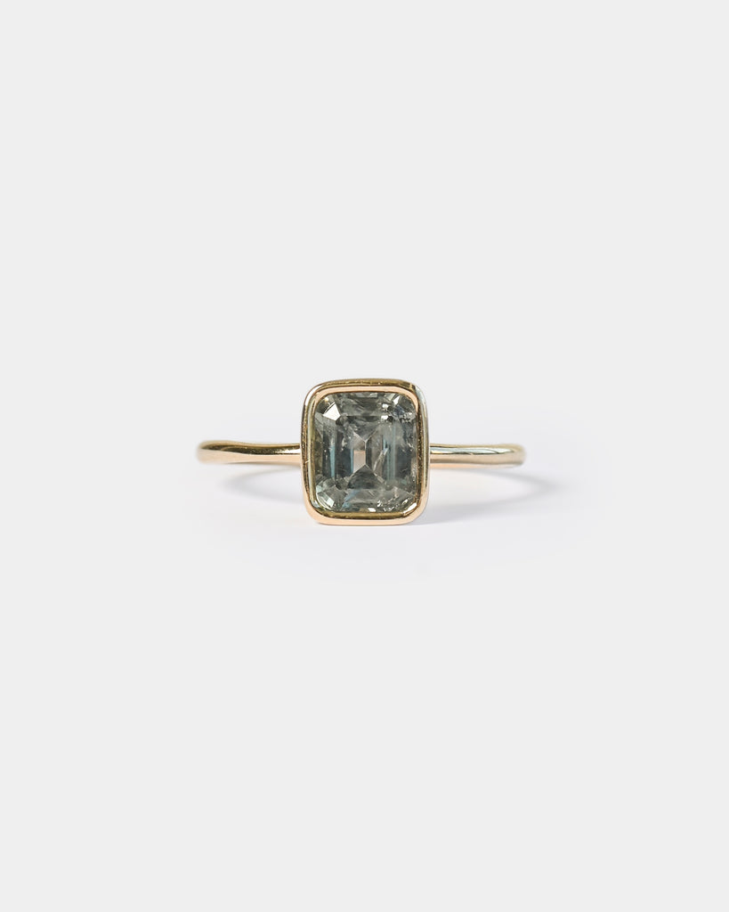14k Step Cut Sapphire Ring