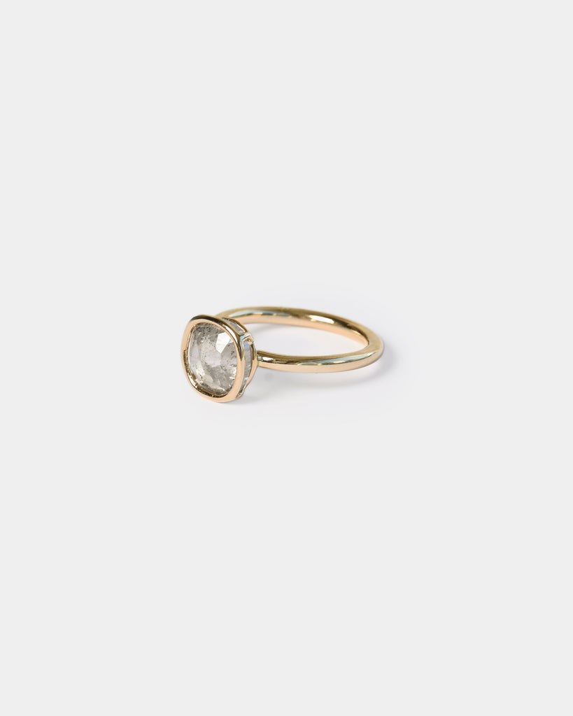 14k Rose Cut Mineral Diamond Ring