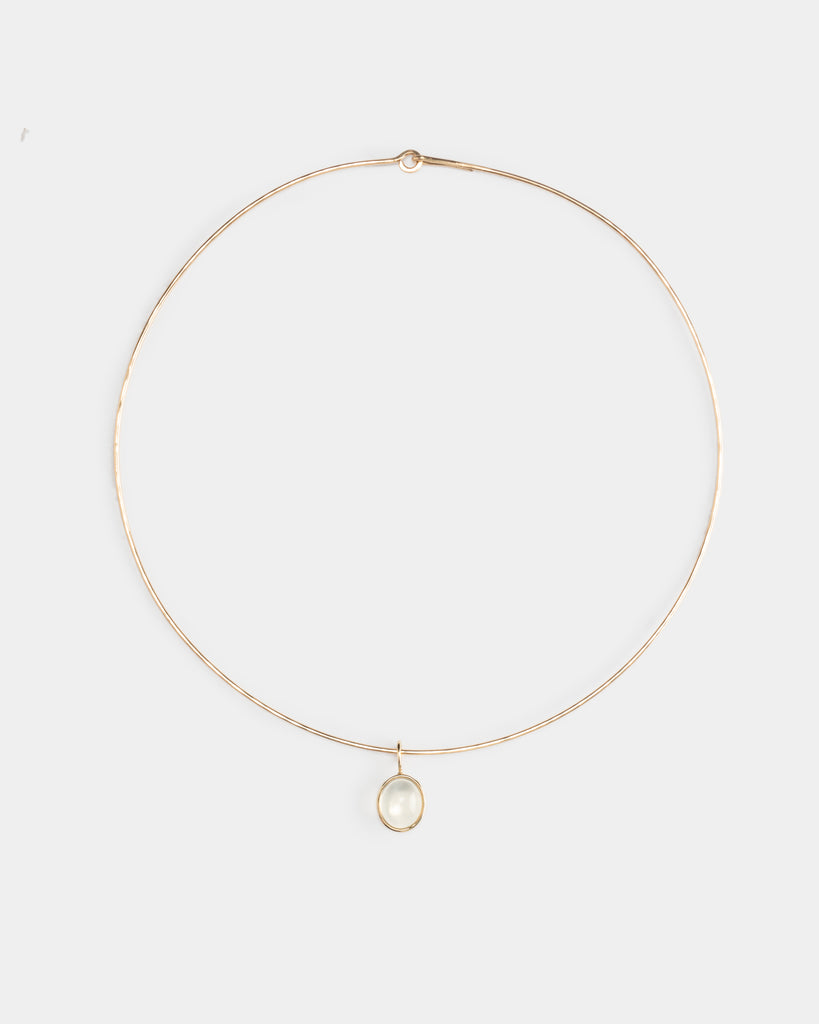14k Green Moonstone Floating Pendant