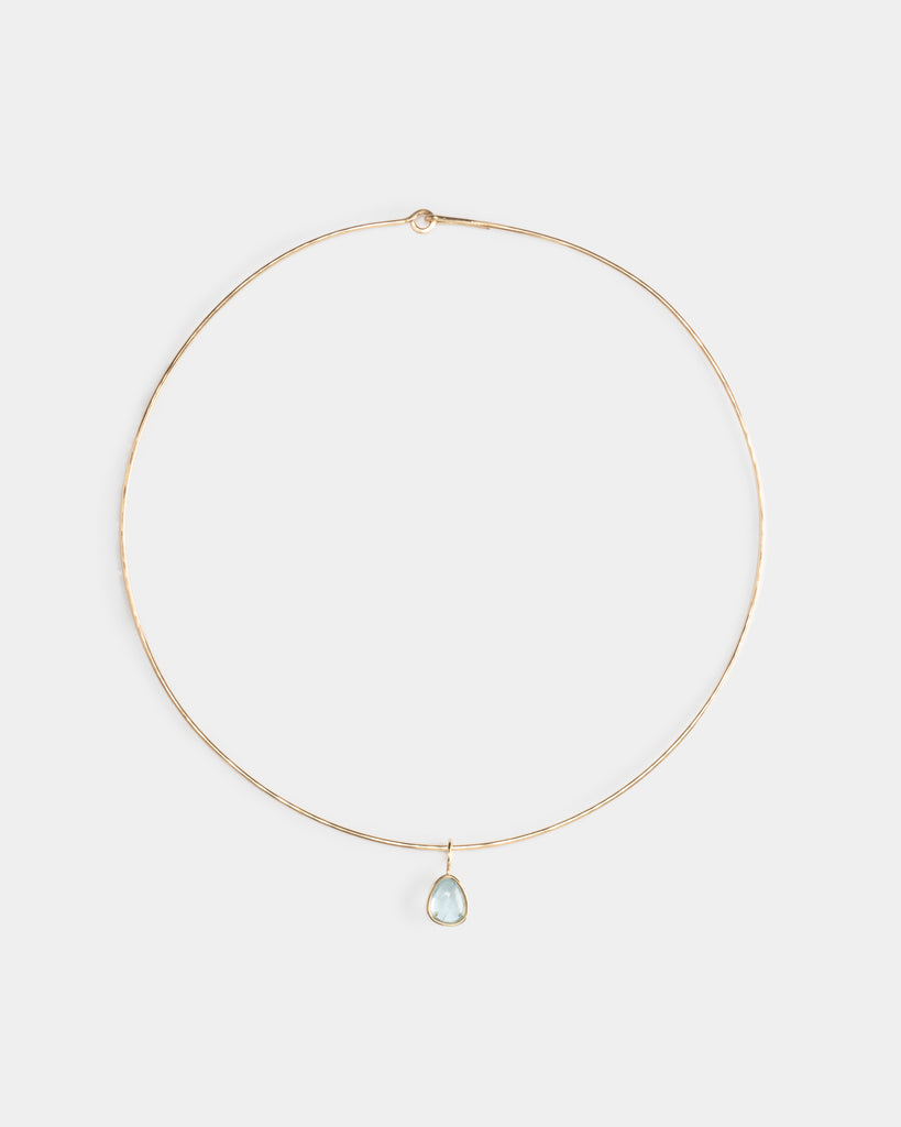 14k Petite Aquamarine Floating Pendant