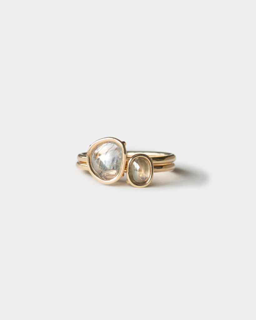 14k Sapphire and Diamond Cabochon Rings