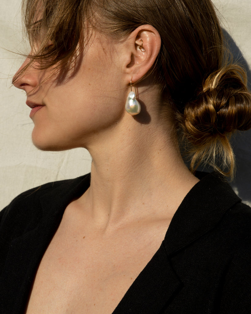 Giant Baroque Pearl Drop Earrings
