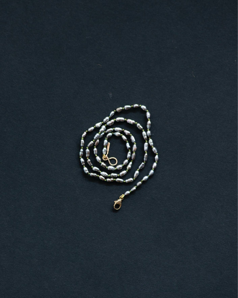 14k Silver Keshi Layering Necklace