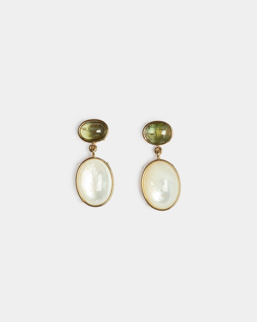 14k Pearly Snails Double Drop Earrings