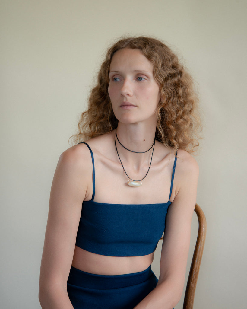 White Agate Cord Necklace