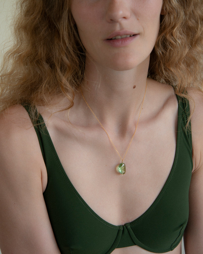 Green Apple Drop Necklace