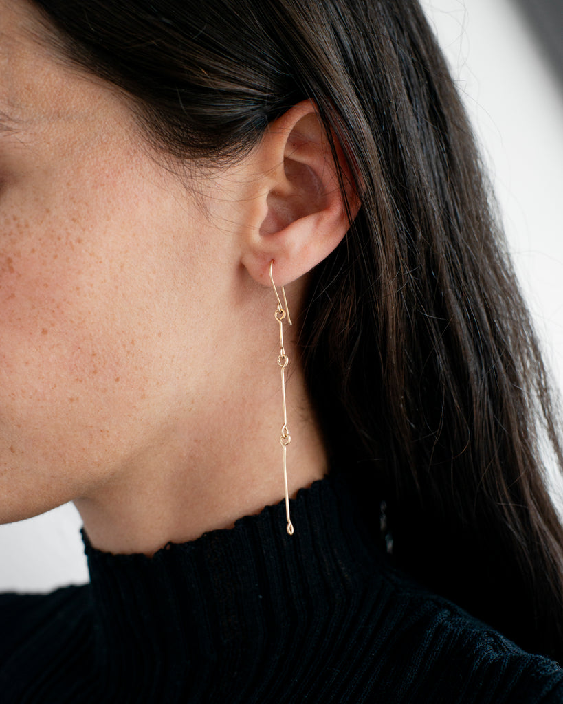 14k Bone Chain Earrings