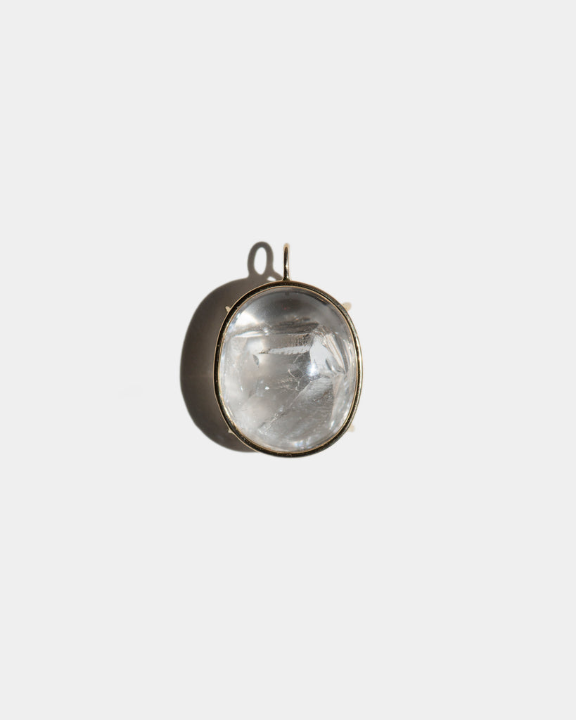 14k Double Crystal Floating Pendant