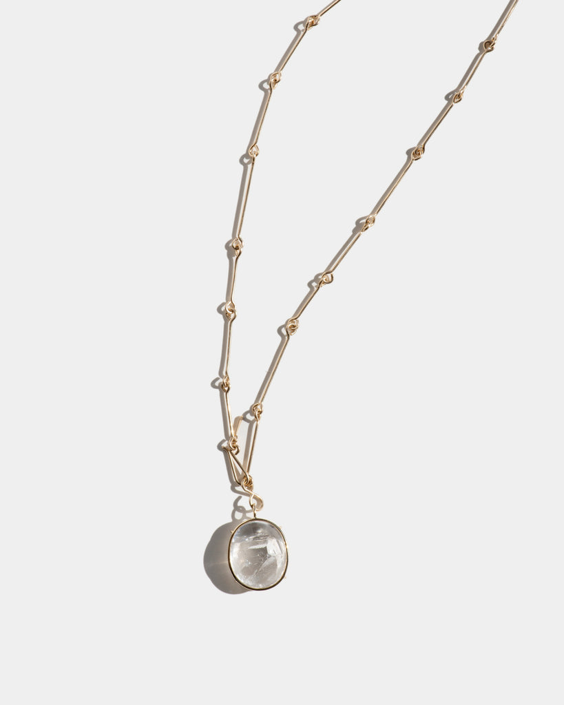 14k Double Crystal Floating Pendant