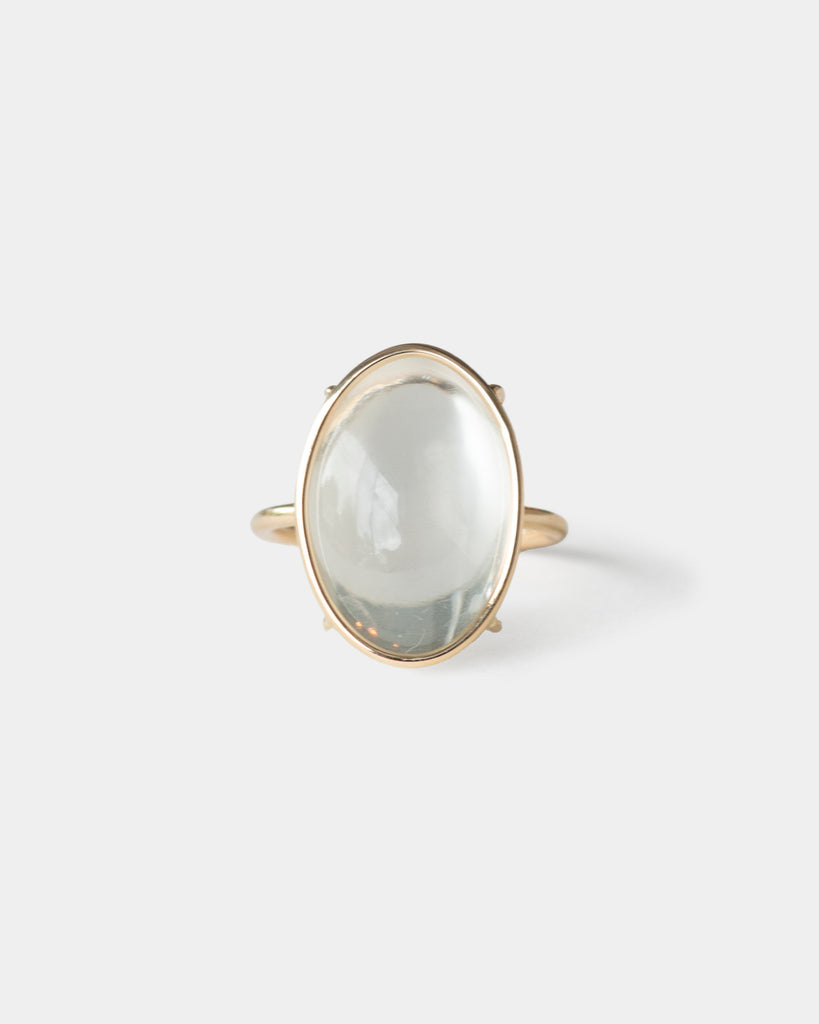 14k Almond Moonstone Floating Ring