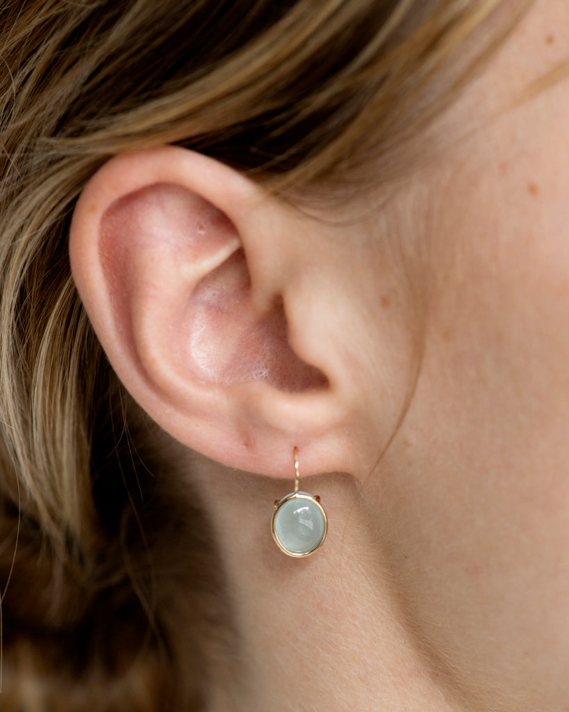 14k Aquamarine Floating Drop Earrings