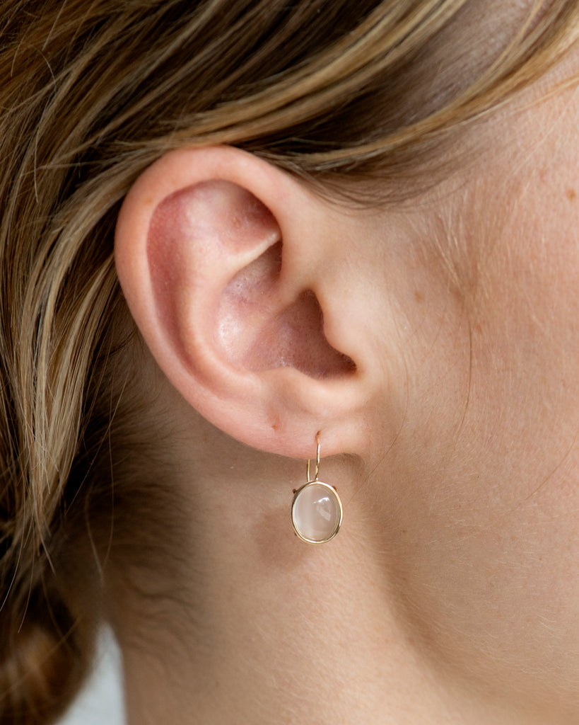 14k Moonstone Floating Drop Earrings