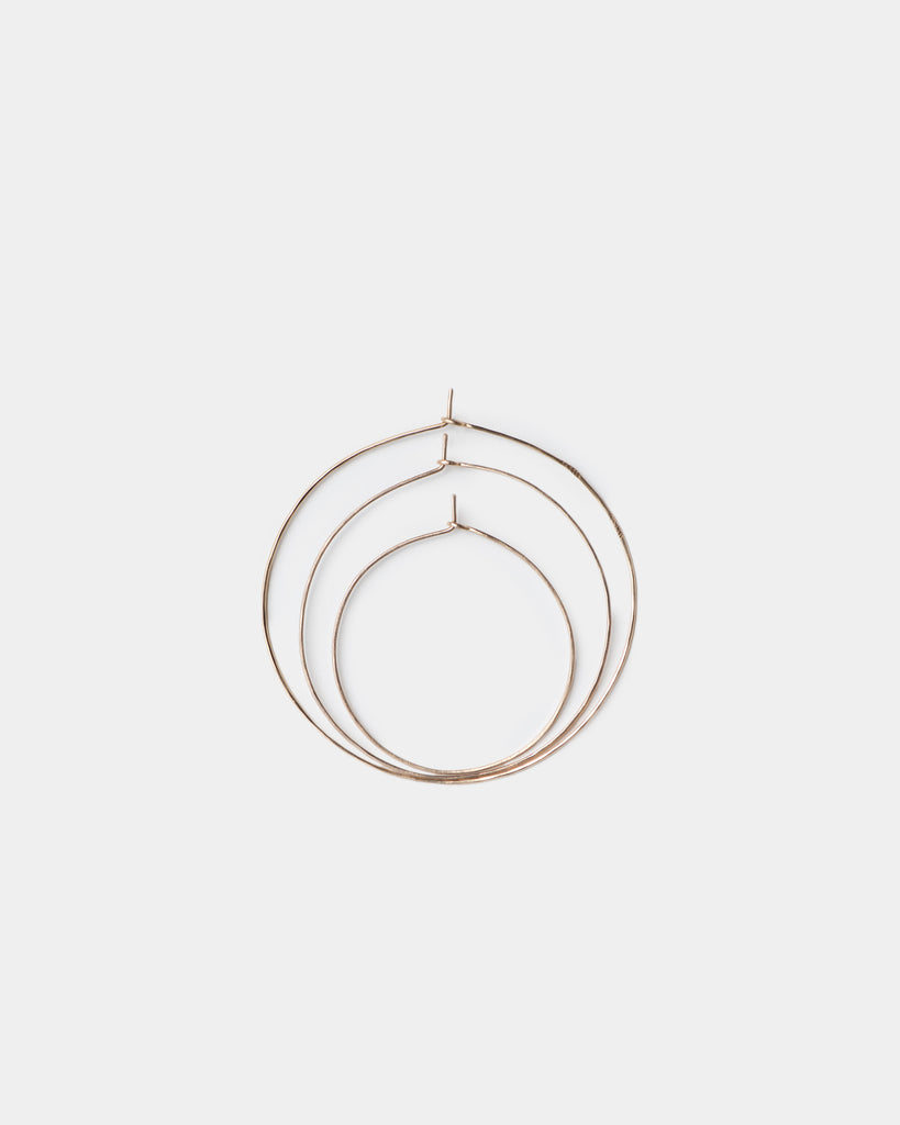14k Hammered Hoops