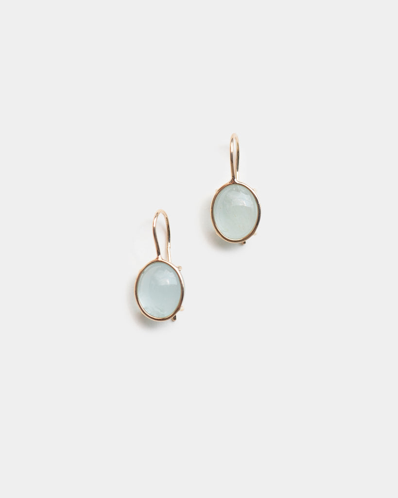 14k Aquamarine Floating Drop Earrings