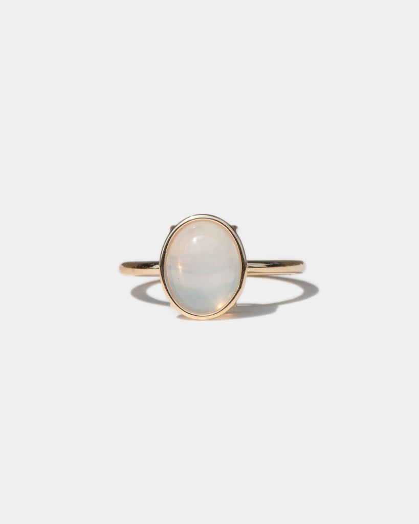 14k Buttery Ceylon Moonstone Floating Ring