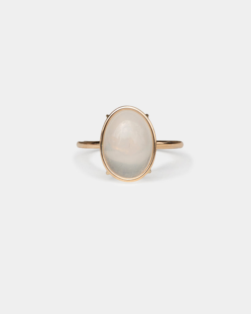 14k Ceylon Moonstone Egg Floating Ring