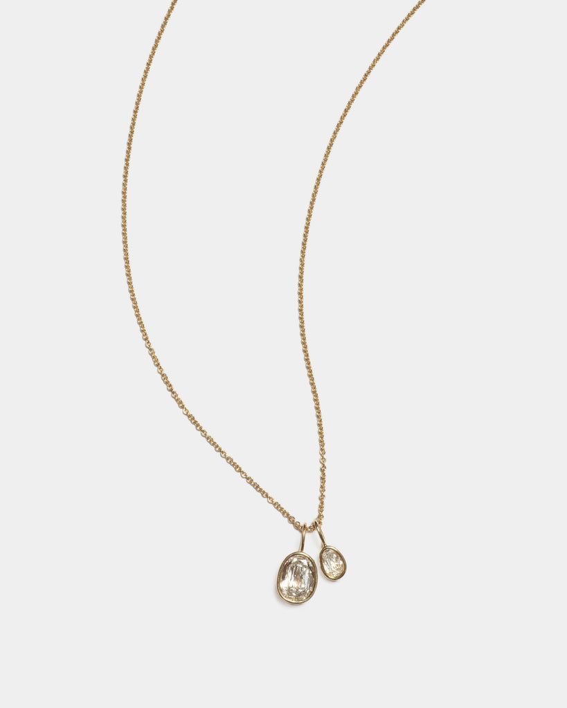 14k Signature Egg Diamond Floating Pendant