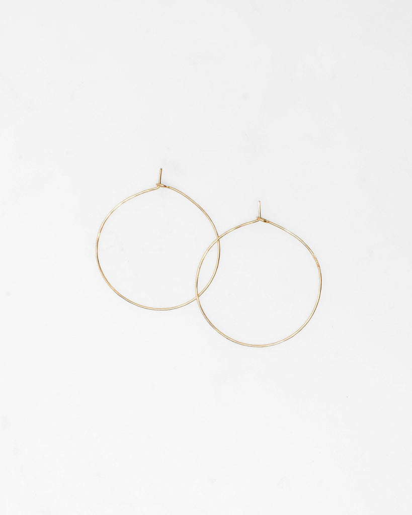 14k Hammered Hoops