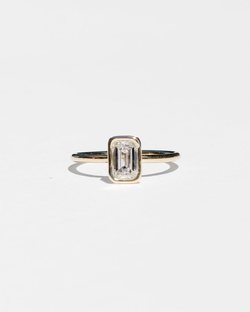 14k Emerald Cut Lab Diamond Floating Ring