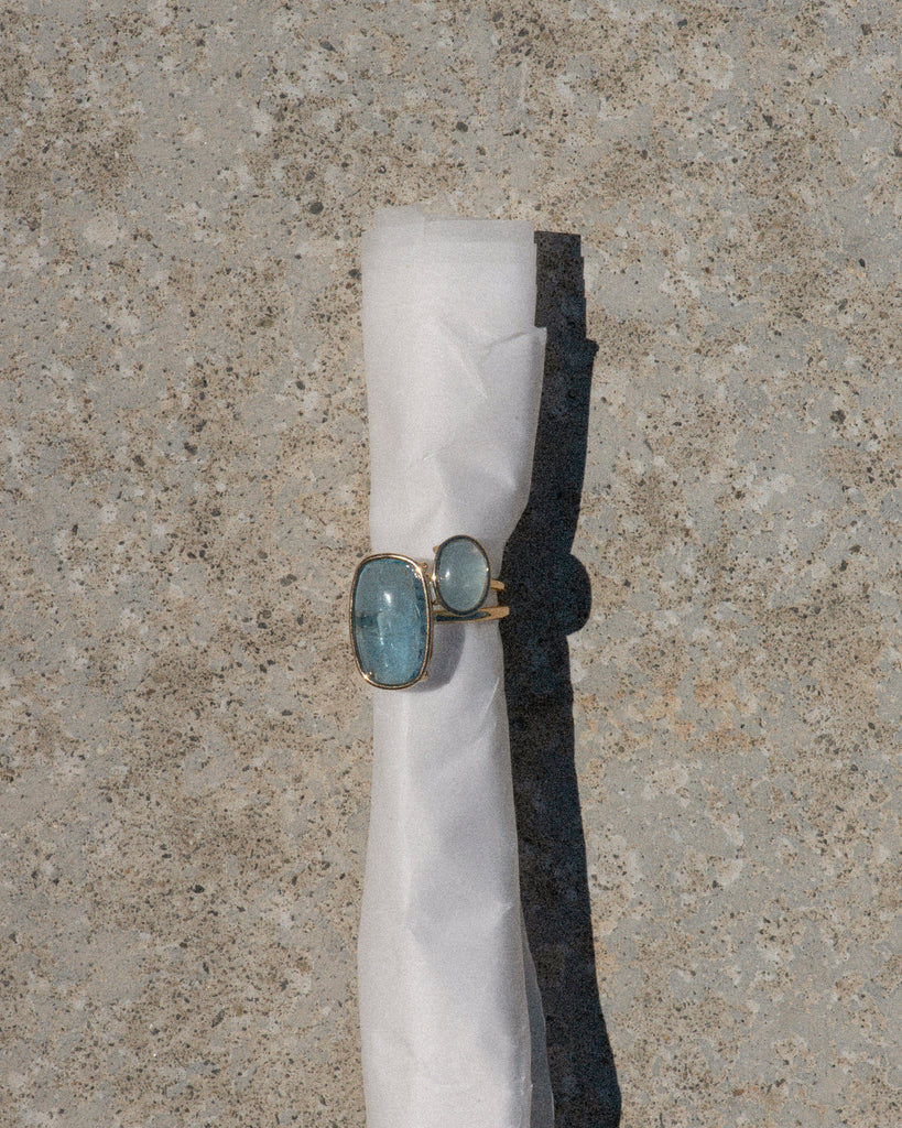 14k Petite Aquamarine Floating Ring