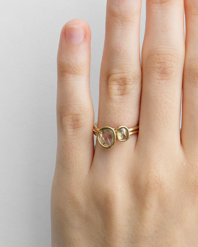 14k Sapphire and Diamond Cabochon Rings
