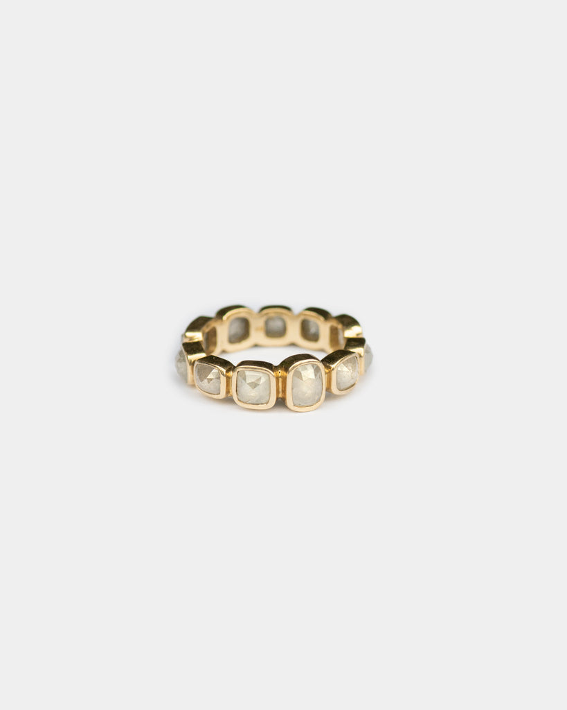 14k Silvery Grey Mineral Diamond Eternity Band