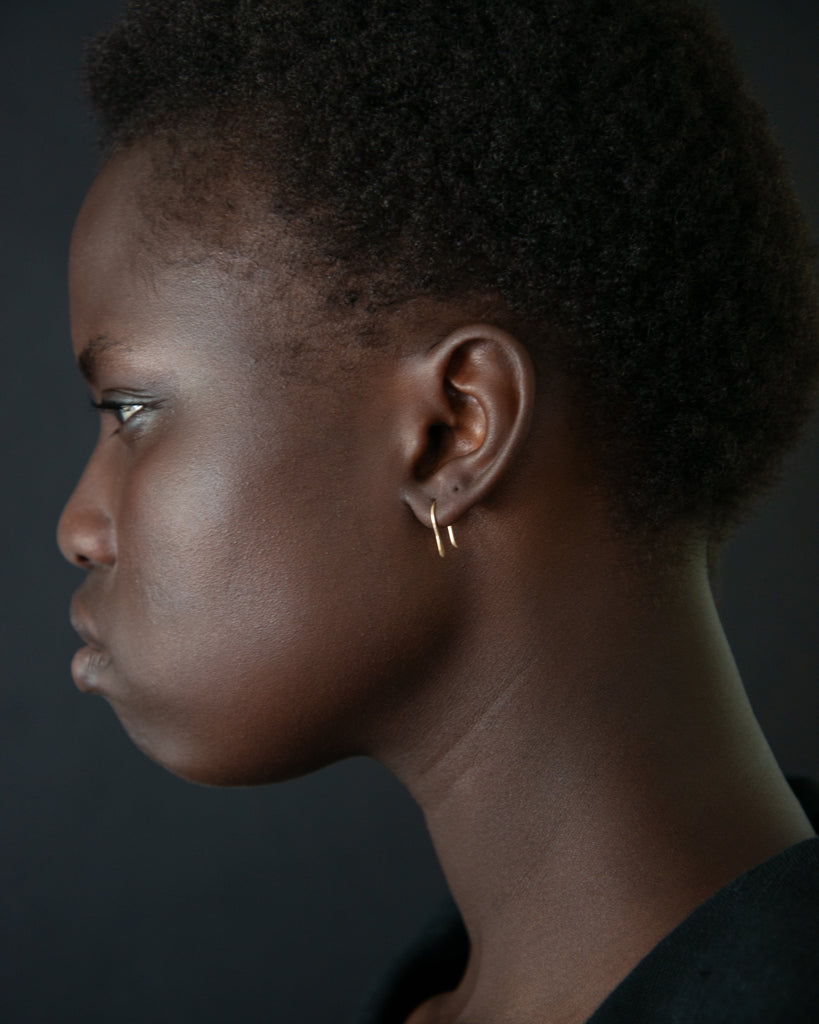 14k Petite Hammered Drop Earrings