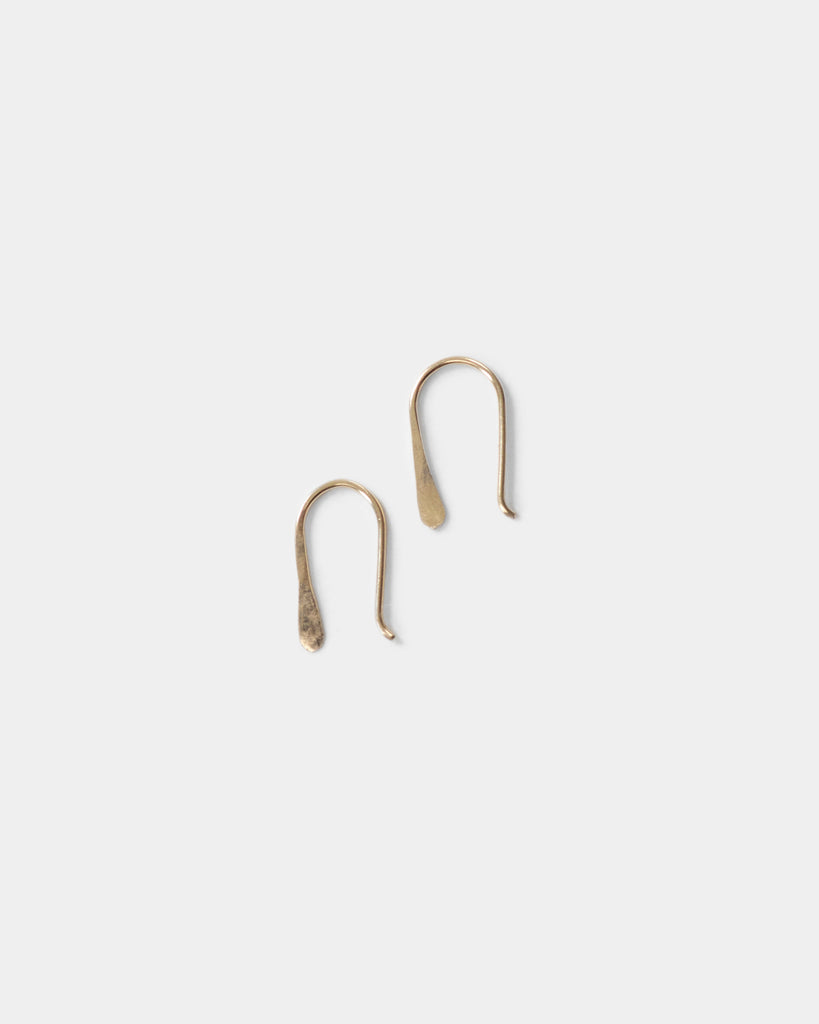 14k Petite Hammered Drop Earrings
